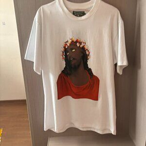 Denim Tears Men's Loose Round Neck White T-shirt